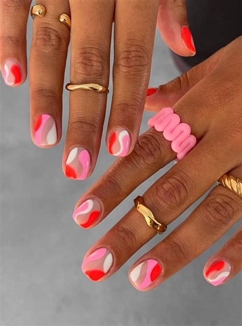 Cute Spring Nails To Inspire You Pink Orange And White