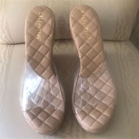 Liliana Shoes Nwt Liliana Nude Vegan Leather Acrylic Platform Sandals Sz 9 Poshmark