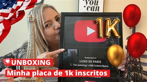 Chegou Minha Placa De Inscritos Do Youtube Unboxing E