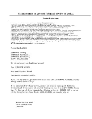 Letter Template To Request A Second Level Review Dvha Vermont Doc