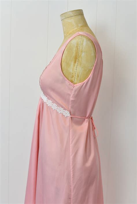1970s Christian Dior Pink Floral Lace Embroidery Boudoir Nightgown Lingerie Canned Ham Vintage