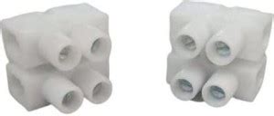 POWER CONNECT 2 Way Terminal Strip Screw Terminal Barrier Block White