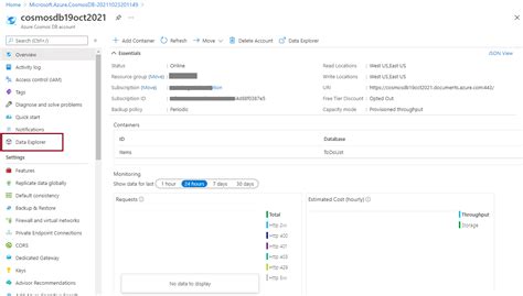 Access Azure Cosmos DB Using Data Explorer