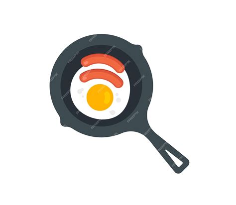 Premium Vector Frying Pan With Egg And Sausage Vector Isolated Icon Emoji Illustration