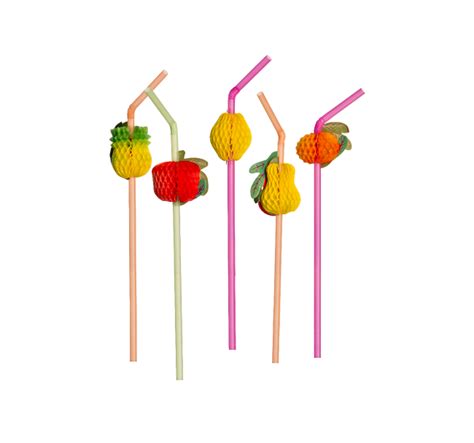 Canudo Decorativo Frutas Strawplast