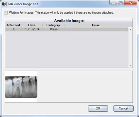 Open Dental Software EHR Attach Image To Radiology Order