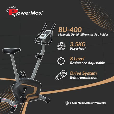 BU 400 Magnetic Upright Exercise Bike With IPad Holder For Home Use