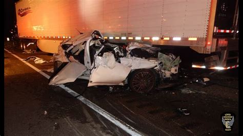 Car Gets Crushed Between Two Semis On Ohio Turnpike