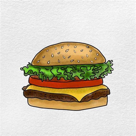 23 Easy Burger Drawing Ideas - Step By Step Guide - DIY Crafts