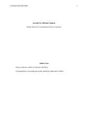 Understanding Juvenile Sex Offender Interventions Course Hero