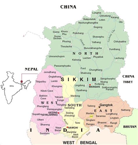 Geographical Map Of Sikkim