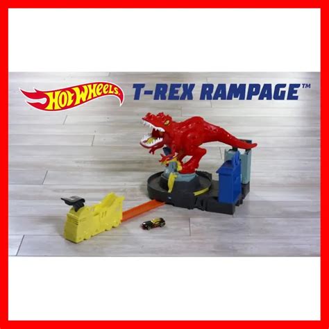 สนคาขายด Hot Wheels T Rex Rampage Playset ชดของเลนรถโมเดล ฮอทวลทเรกซ อาละวาด รน