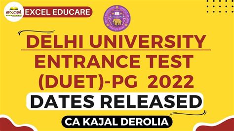 Duet Pg 2022 Dates Released Delhi University Entrance Test Mcom