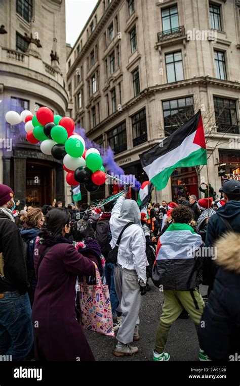 Londra Regno Unito Dicembre Protesta Pro Palestina Su