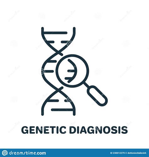 Genetische Analyse Met Pictogram Glasvergrootglas Lineair Pictogram