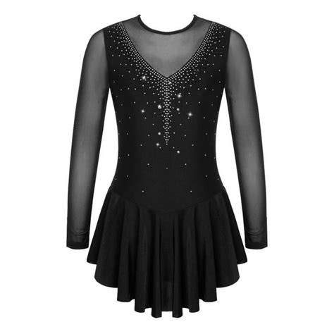 Inlzdz Robe De Patinage Artistique Fille Enfant Justaucorps Gymnastique