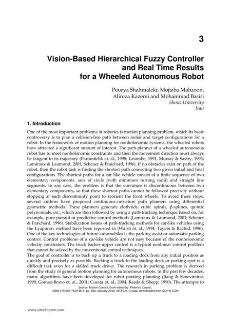 Pdf Vision Based Hierarchical Fuzzy Controller And Real Time