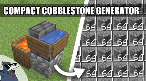 Minecraft Easy And Compact Cobblestone Generator Youtube