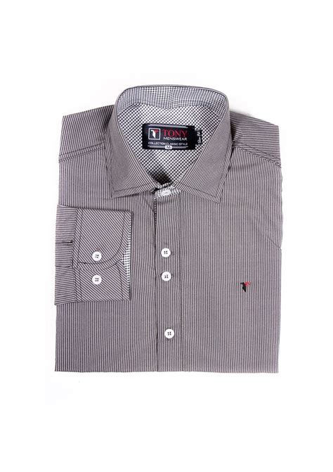 Camisa Social Masculina Slim Listrada Tony Menswear