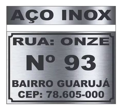 Placa Grande 20x30 De Endereço Rua Logradouro Número Bairro