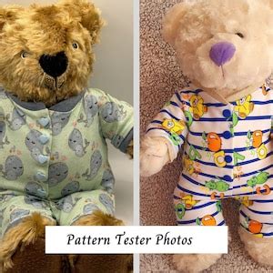 Teddy Bear Sleepsuit Onesie Pdf Pattern Fits Inch Teddy Bears