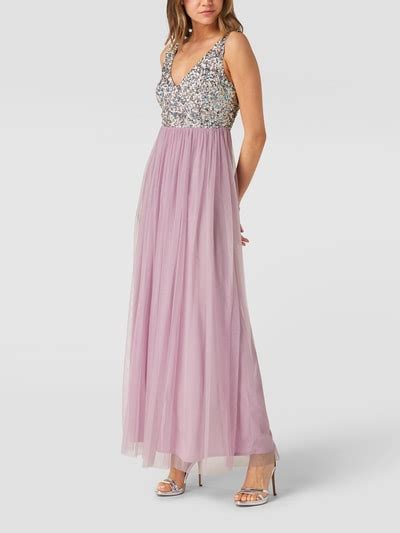 Lace Beads Abendkleid Mit Pailletten Besatz Flieder Online Kaufen