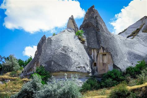 Famous Cave Houses in the Cappadocia, Turkey Stock Image - Image of ...