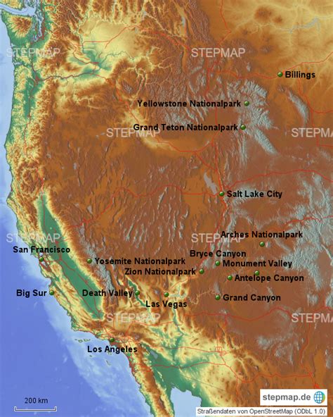 Stepmap Usa Landkarte F R Usa