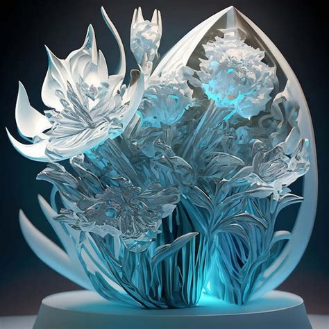 Premium Ai Image Ornate Blue Antique Glass Bowl