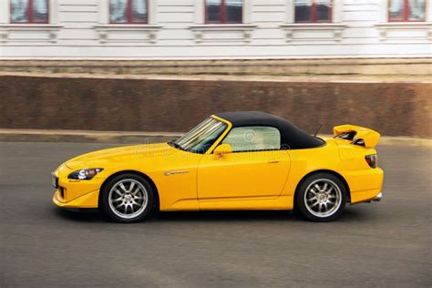 Kiev Ukraine June 19 2021 Yellow Honda S2000 Supercar In The City