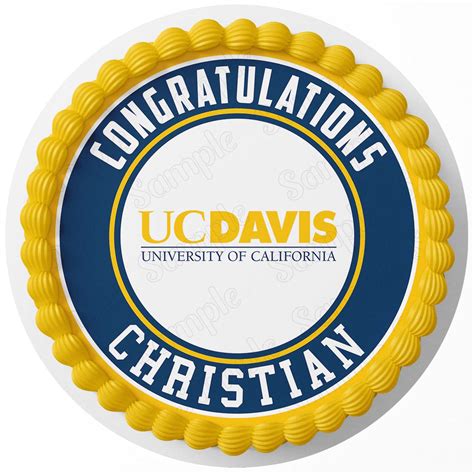 University Of California Davis Ucd Edible Cake Toppers Round