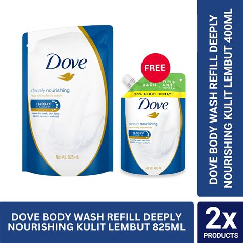 Jual Dove Body Wash Refill Deeply Nourishing Kulit Lembut Ml Free