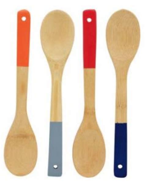 Colher De Bambu 30 Cm Cabo Colorido Wincy