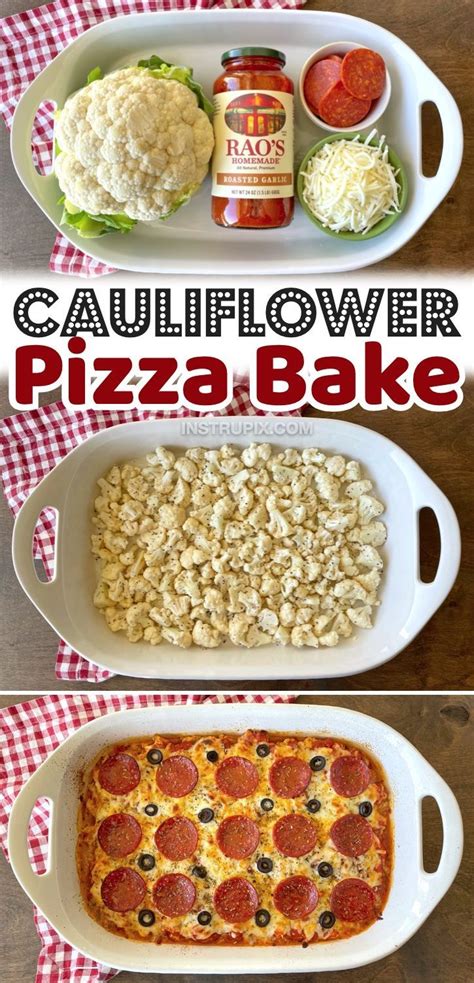 Roasted Cauliflower Pizza Casserole Low Carb Dinner Recipe Keto Recipes Dinner Recipes