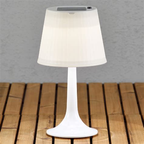 White Assisi Sitra Led Solar Table Lamp Uk