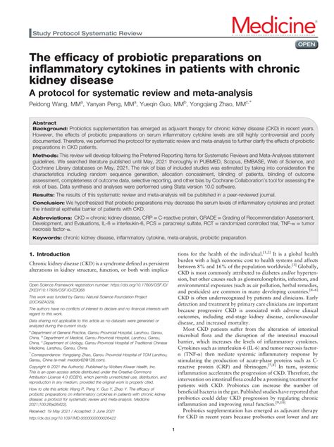 Pdf The Efficacy Of Probiotic Preparations On Inflammatory Cytokines