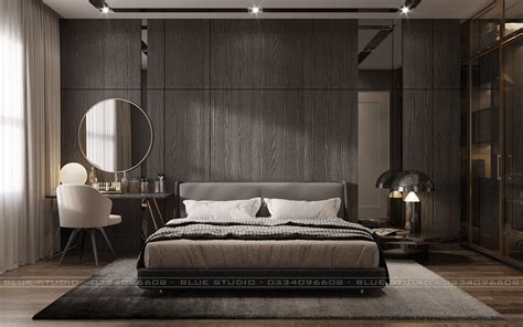 Dark Grey Master bedroom on Behance