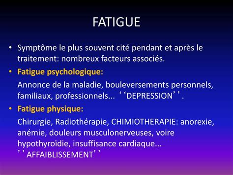 PPT Cancer du sein et Fatigue apports bénéfiques de l activité