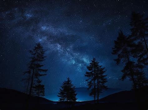 Premium Photo | Dark starry night sky