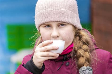 Portrait Of A Beautiful Blonde Girl Stock Photo Image Of Nutrition