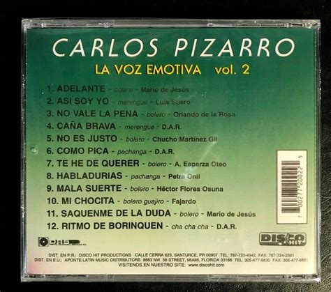 CARLOS PIZARRO LA VOZ EMOTIVA VOL 2 CD EBay