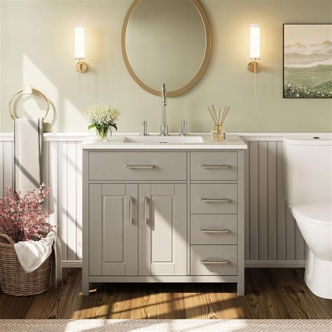 Amerlife 36 Bathroom Vanity With Sink Combo Modern Small Single