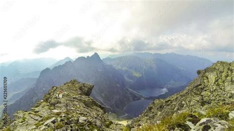 Picturesque Aerial View Of Morskie Oko Lake And Czarny Staw Pod Rysami