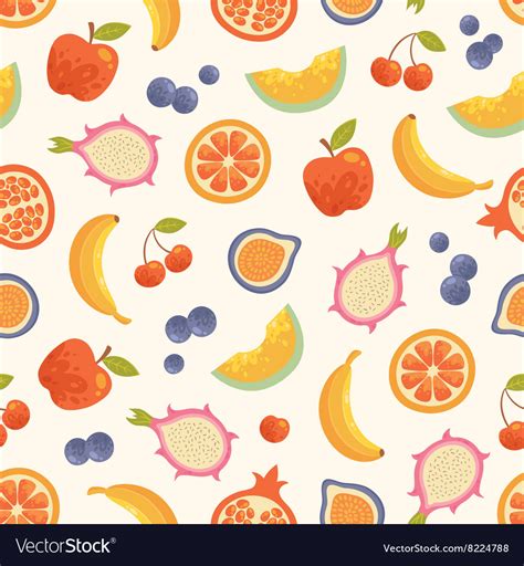 Seamless summer fruits background Royalty Free Vector Image