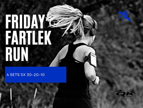 Friday Fartlek Run 4 Sets 5x 30 20 10 Coach Ray Qwik Kiwi Coaching