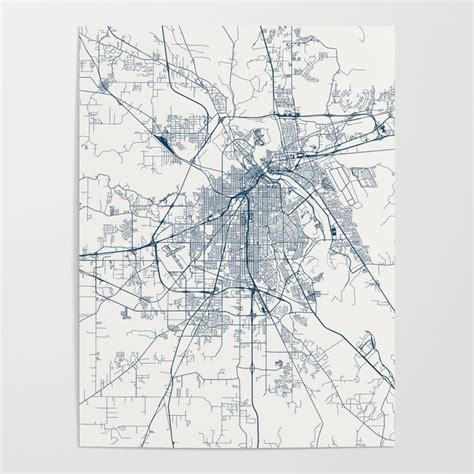 Shreveport City - USA - City Map Design Poster by Lonely Cartographer ...