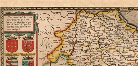 Old Map Of Lincolnshire In 1611 By John Speed Lincoln Etsy Uk