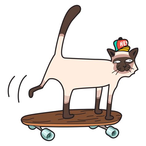 Cat On A Skateboard Sticker Sticker Mania