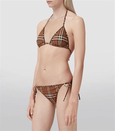 Womens Burberry Brown Check Bikini Harrods Uk