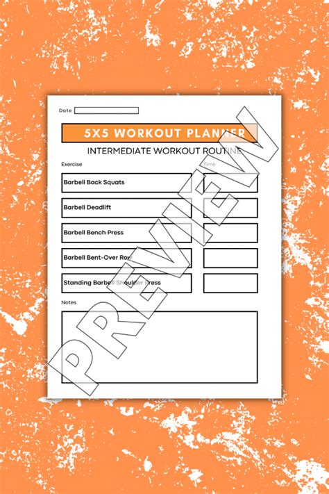 4 Free Printable 5x5 Workout Planner - Crazy Laura